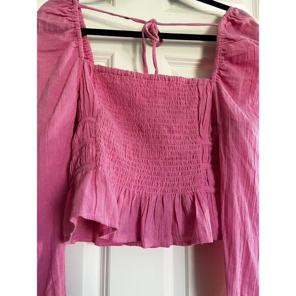 FREE PEOPLE AURORA CHLOE LONG SLEEVE TOP Cotton SIZE MEDIUM NEW - Picture 6 of 8